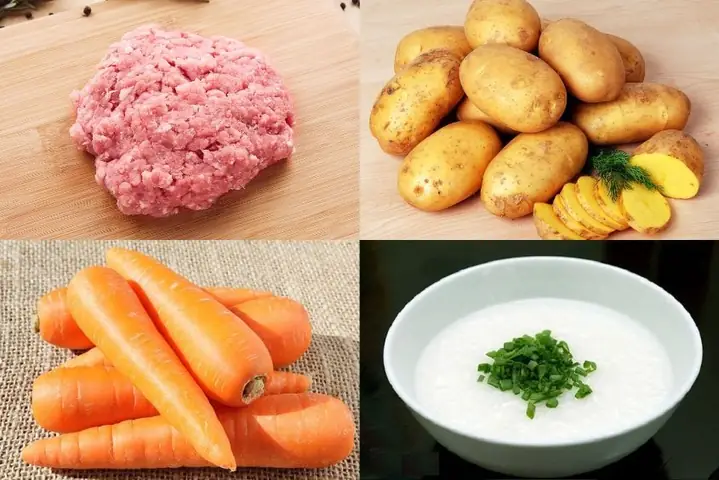 2.2. Cháo thịt heo khoai tây cà rốt