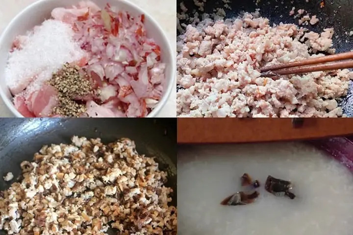 Cách nấu cháo thịt bằm bằng nồi cơm điện