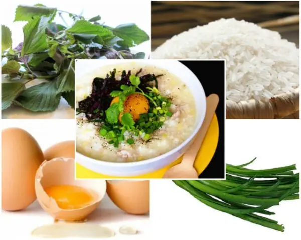 1.1. Cháo trứng tía tô giải cảm tốt cho trẻ 3 tuổi bị cảm cúm