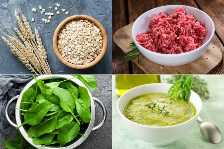 Cháo Yến Mạch Thịt Bò Và Cải Bó Xôi Cho Bé Ăn Dặm