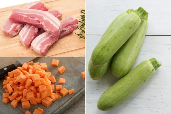 1.4. Cháo thịt heo nấu với cà rốt và bí ngòi cho bé