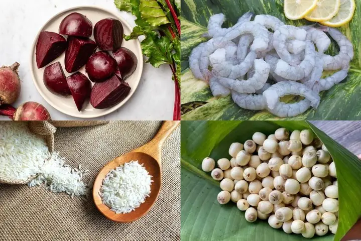 2.2. Cháo tôm củ dền hạt sen cho bé