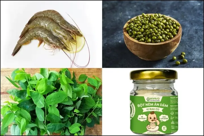 2Cháo tôm đậu xanh, rau ngót cho bé ăn dặm (Công thức do người dùng chia sẻ) 2Cháo tôm đậu xanh, rau ngót cho bé ăn dặm (Công thức do người dùng chia sẻ)