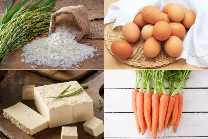 1.2. Cháo trứng đậu hũ non và cà rốt cho bé ăn dặm