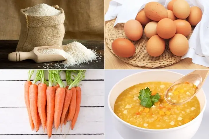 1.1. Cháo trứng gà cà rốt cho bé đơn giản