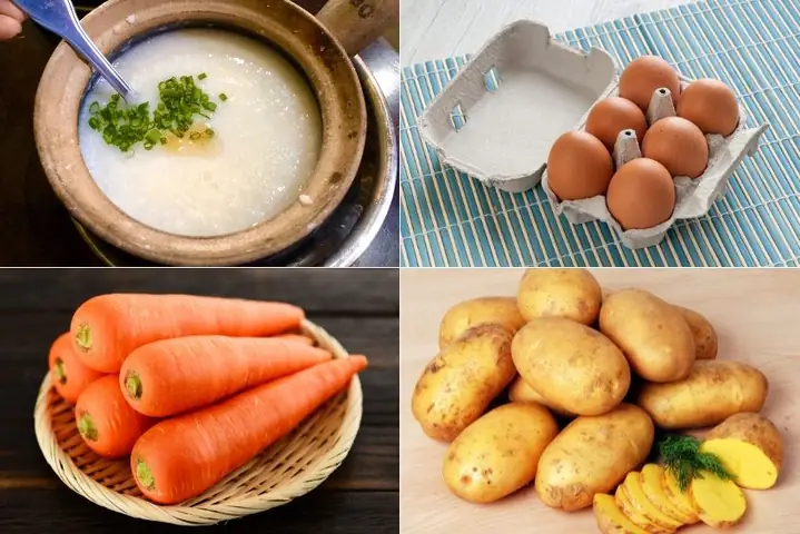 1.2. Cháo trứng cà rốt và khoai tây cho bé ăn dặm