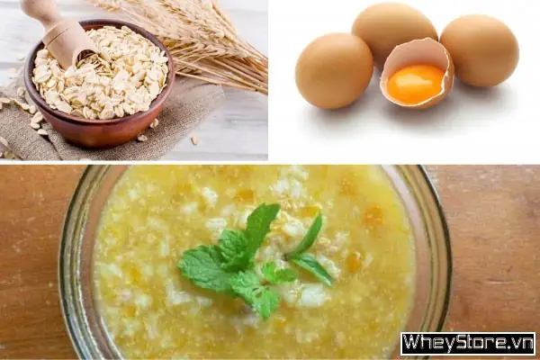 Cách 2: Nấu cháo yến mạch với trứng gà Cách 2: Nấu cháo yến mạch với trứng gà