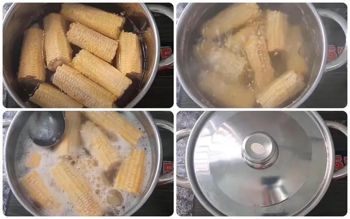 Bước 2Nấu nước cùi bắp. Bước 2Nấu nước cùi bắp.