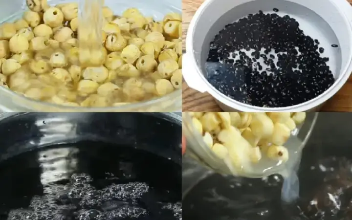 Cách Nấu Chè Đậu Đen Đường Phèn Với Hạt Sen