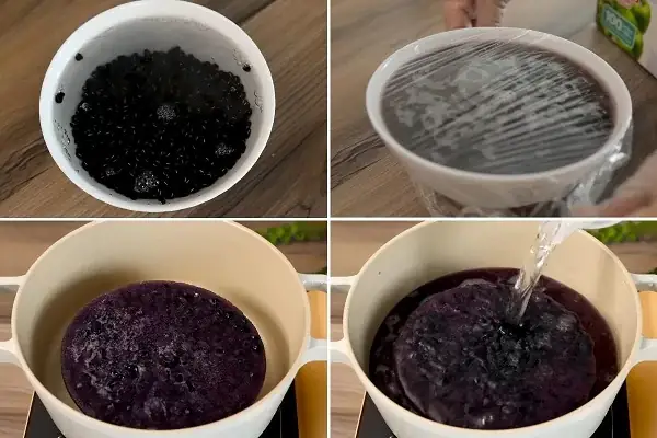 Ngâm và nấu đậu đen Ngâm và nấu đậu đen