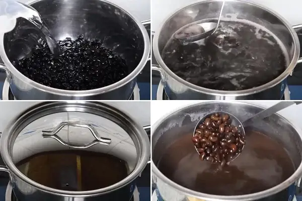 Ngâm và nấu đậu đen Ngâm và nấu đậu đen