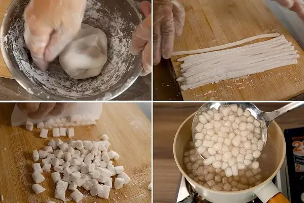 Làm trân châu bằng bột năng Làm trân châu bằng bột năng