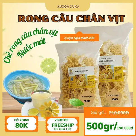 Nguyên liệu làm Chè rau câu chân vịt