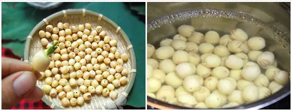 Bước 1: Nấu hạt sen