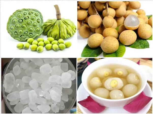 Nguyên liệu nấu chè sen long nhãn tươi