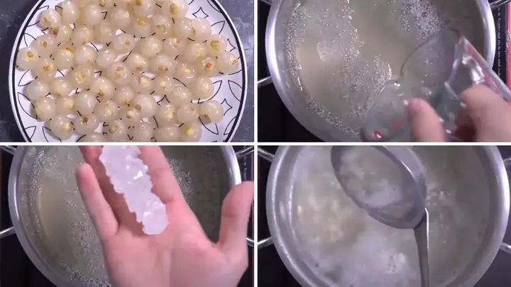 Bước 3Nấu chè hạt sen nhãn dừa