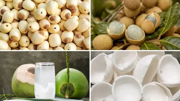 1nguyên Liệu Làm Chè Sen Nhãn Dừa