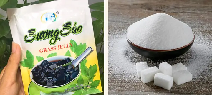 1. Nguyên liệu nấu chè thạch đen/sương sáo