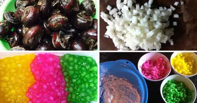 Các bước thực hiện nấu hạt lựu cho món chè ngon: