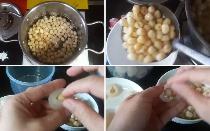 2Cách làm chè vải hạt sen