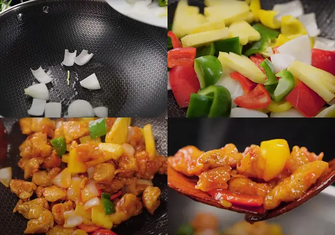 Làm ức gà xào chua ngọt