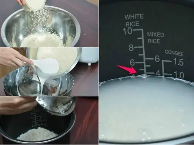 Vo gạo và đong nước theo tỉ lệ
