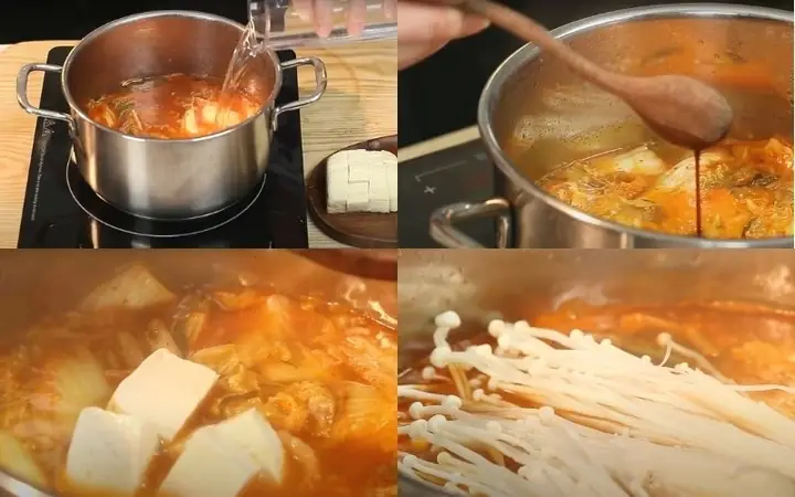 Nấu Canh Kim Chi Đậu Phụ Kim Châm