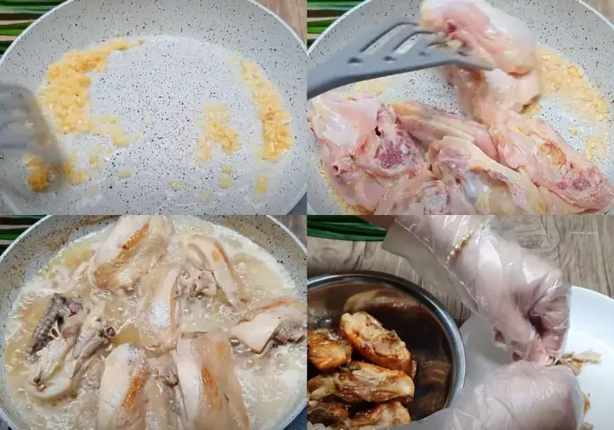 Luộc gà và nấu cơm lá dứa