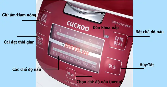 Tìm Hiểu Một Số Nút Chức Năng Của Nồi Cơm Điện Cuckoo Tiếng Hàn