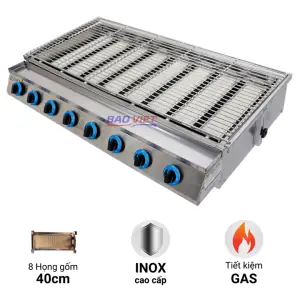 Bếp nướng hàu 8 họng dài F008 Bếp nướng hàu 8 họng dài F008