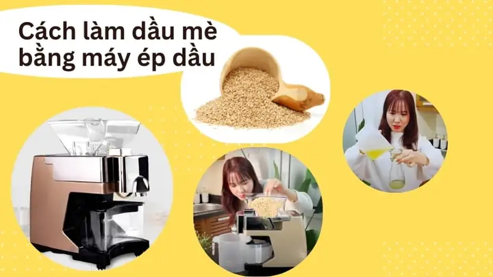 2.2. Cách làm dầu mè bằng máy ép dầu 2.2. Cách làm dầu mè bằng máy ép dầu