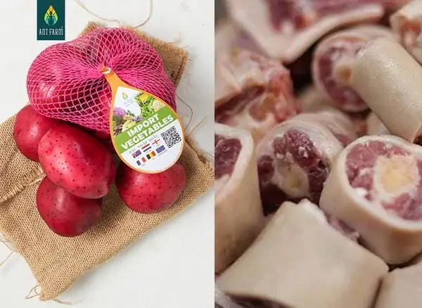 1. Nguyên liệu làm đuôi bò hầm khoai tây 1. Nguyên liệu làm đuôi bò hầm khoai tây