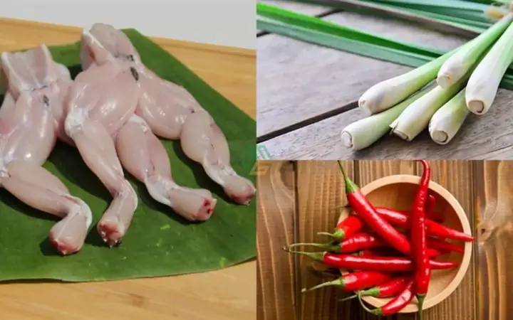 Nguyên Liệu Làm Món Ếch Kho Sả Ớt