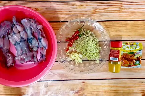 Nguyên Liệu Làm Ếch Xào Sả Ớt