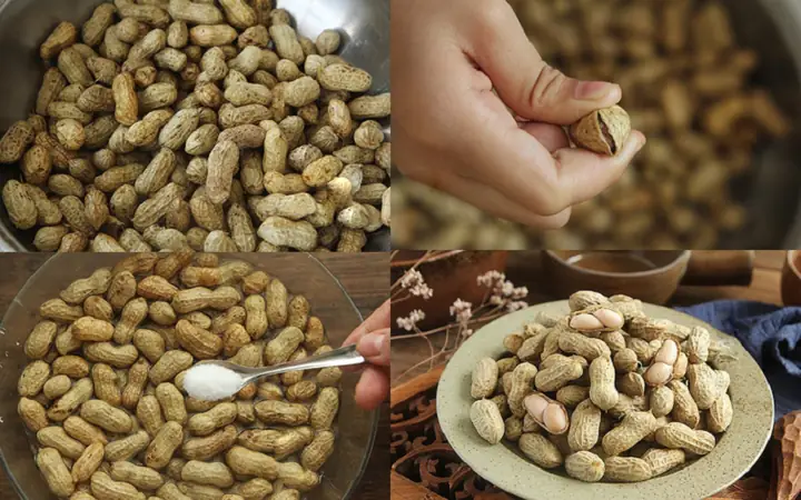 Bước 2luộc Đậu Phộng