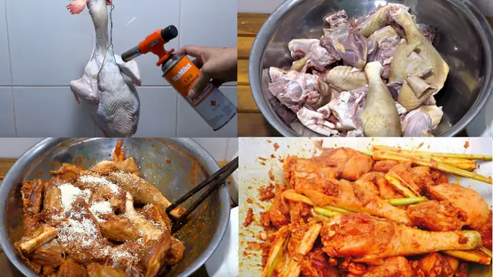 Bước 1sơ Chế, Ướp Gà Và Sơ Chế Các Nguyên Liệu Khác