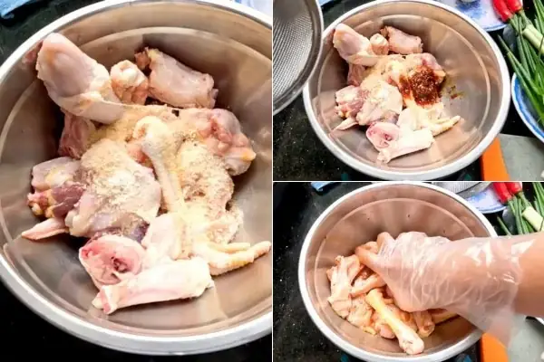 Ướp thịt gà nấu hèm Ướp thịt gà nấu hèm