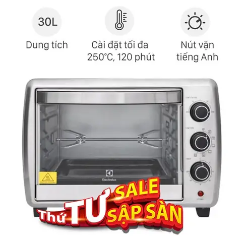 Lò nướng thùng Electrolux 1800W EOT30MXC 30 lít
