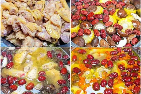 Bước 4: Hầm Gà Với Hạt Sen