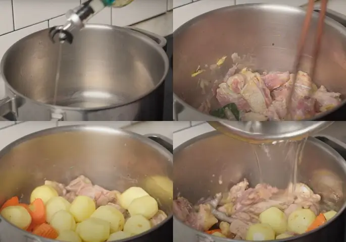 Hầm gà với khoai tây và cà rốt Hầm gà với khoai tây và cà rốt