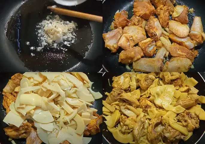 Làm gà xào măng tươi Làm gà xào măng tươi