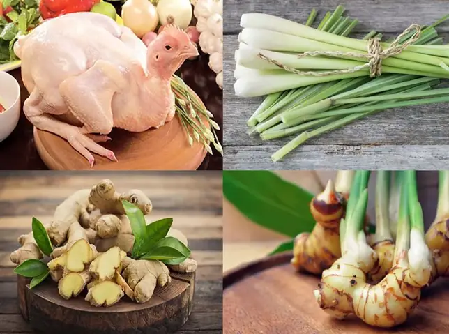 Chuẩn bị nguyên liệu làm gà giả cầy