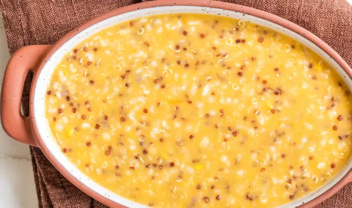 3.2 Cháo hạt diêm mạch (quinoa) thịt heo bí đỏ 3.2 Cháo hạt diêm mạch (quinoa) thịt heo bí đỏ