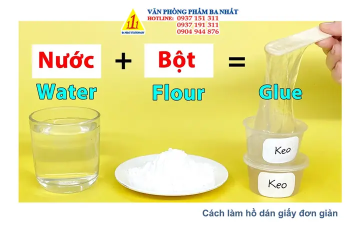 Cách thực hiện làm hồ dán giấy bằng bột gạo