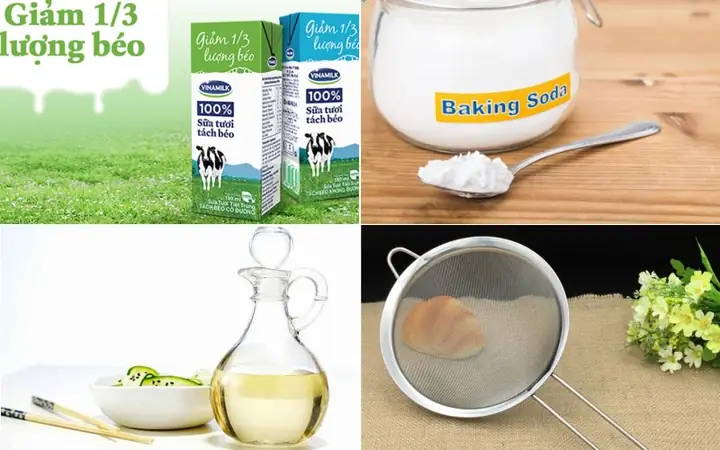 1Làm keo sữa từ sữa, giấm và baking soda