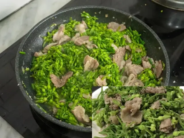 2.3. Cách nấu thịt lợn xào hoa thiên lý 2.3. Cách nấu thịt lợn xào hoa thiên lý