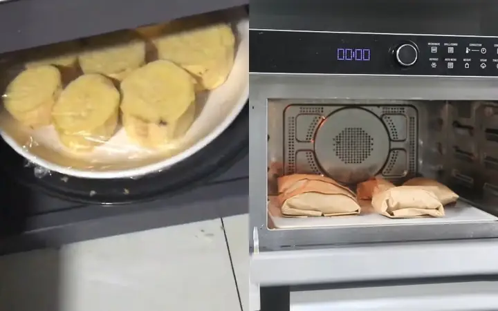 2Luộc khoai bằng lò vi sóng