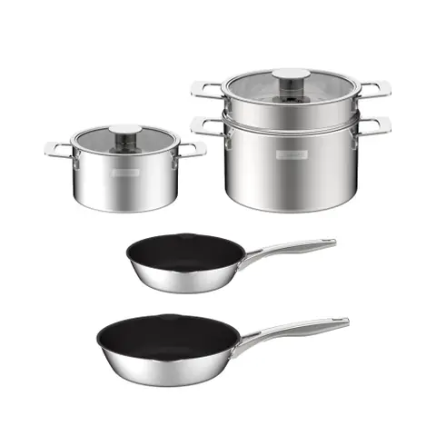 Bộ nồi Inox liền khối Elmich Hera EL-8134IN size 18, nồi hấp 22 chảo 20, chảo 26cm Bộ nồi Inox liền khối Elmich Hera EL-8134IN size 18, nồi hấp 22 chảo 20, chảo 26cm