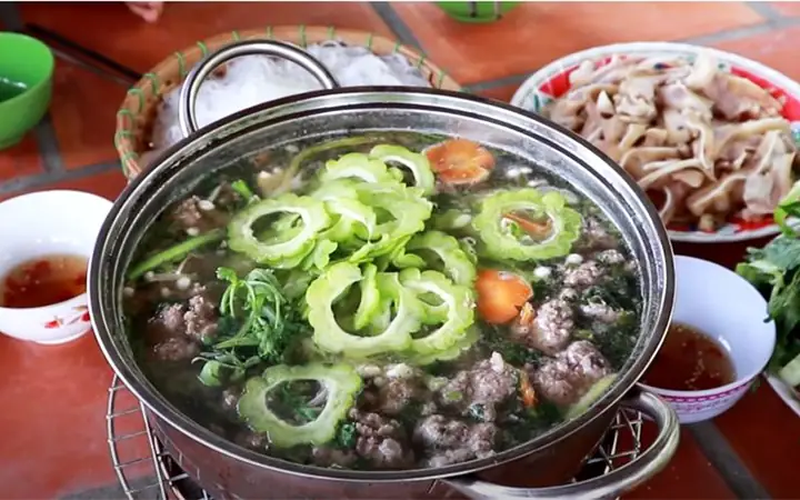 3Thành phẩm lẩu bồ câu khổ qua