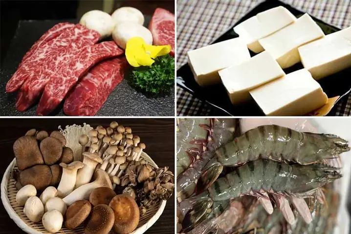 1. Lẩu bò Hàn Quốc với các nguyên liệu cần